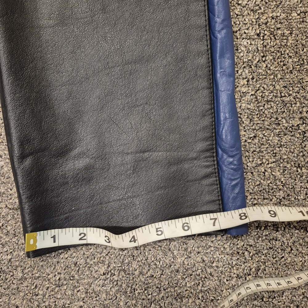 Black and Blue Leather Pants - Picture 6 of 16